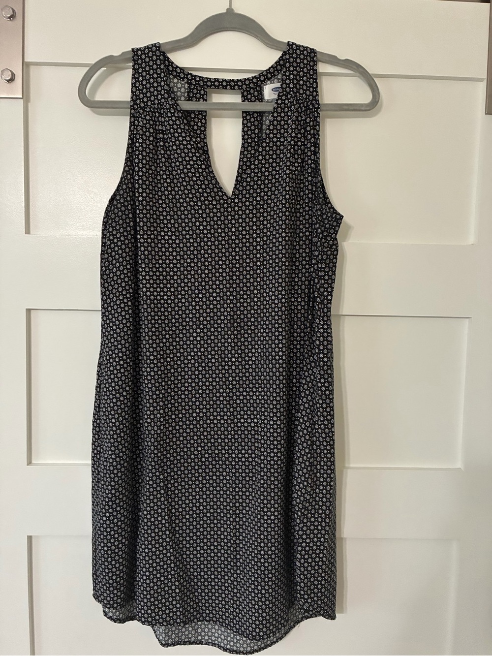 Old Navy Black Dress with White Dot Geo Print